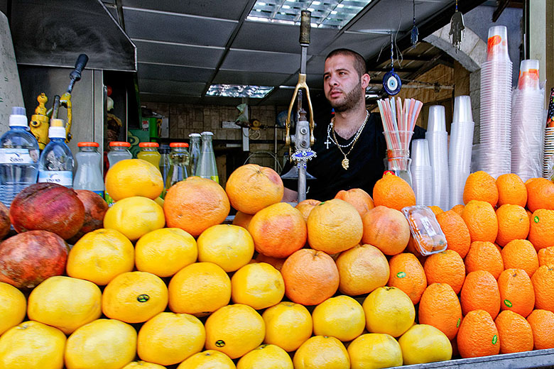 Nazarene fruit juice vendor