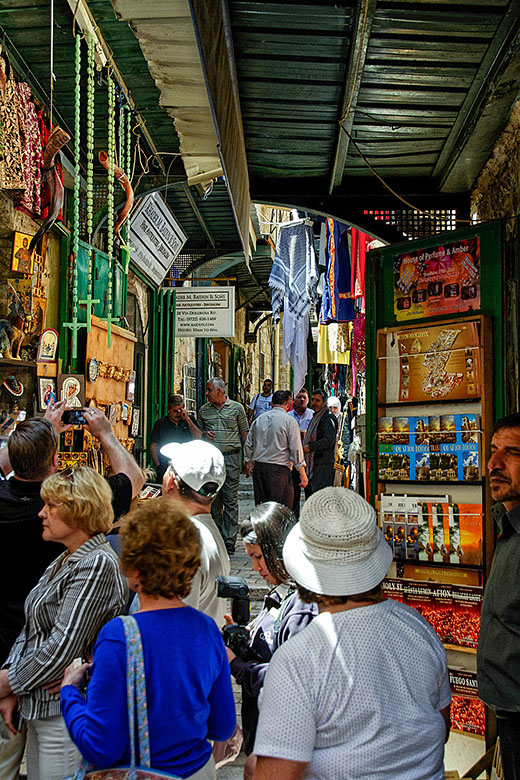 Climbing up the narrow streets...