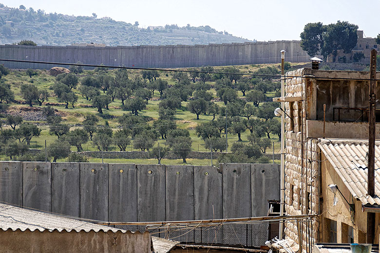 Bethlehem and the wall separating it from Israel