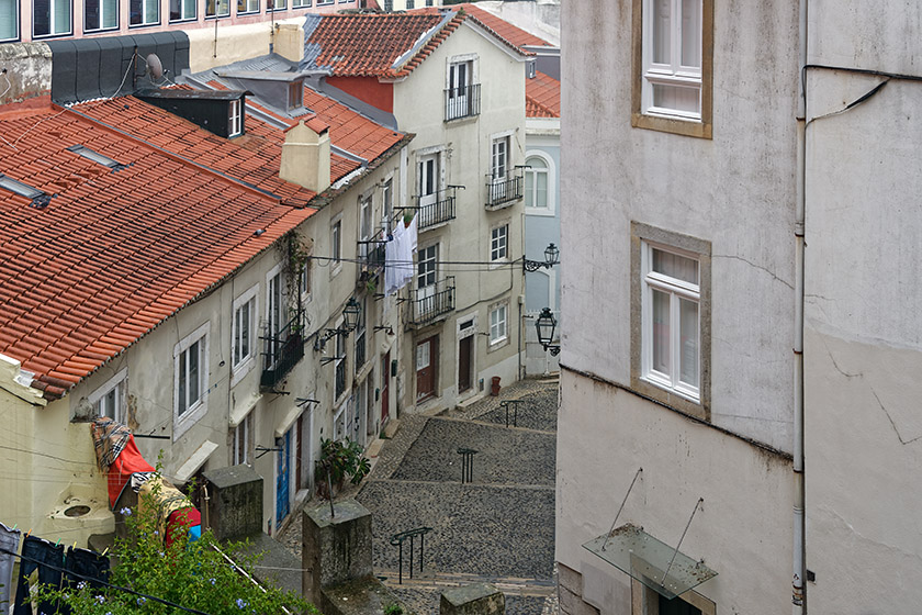 Looking down from the Rua do Milagre de Santo António
