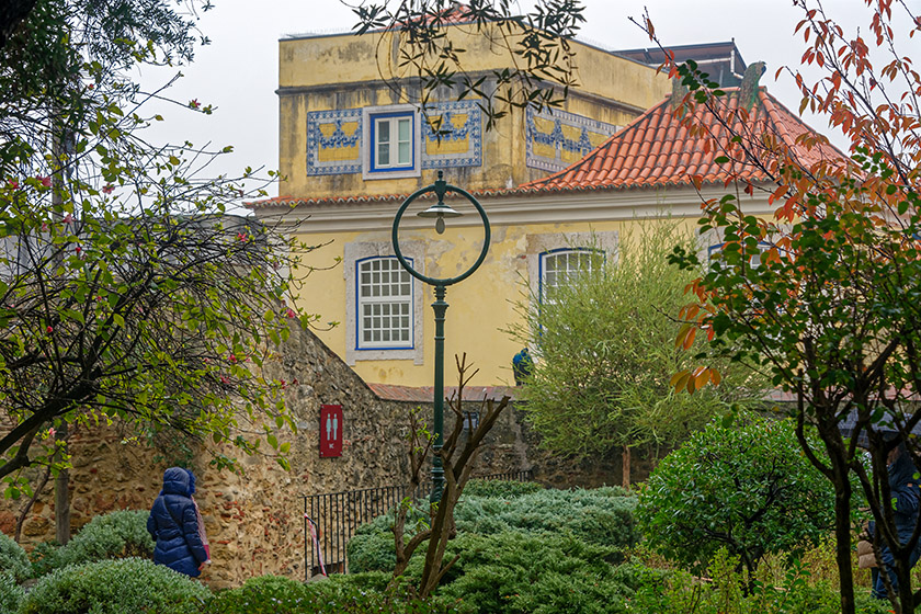 In the castle gardens