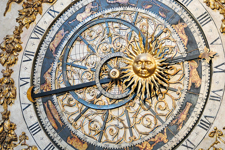 The astronomical clock in the cathedral
