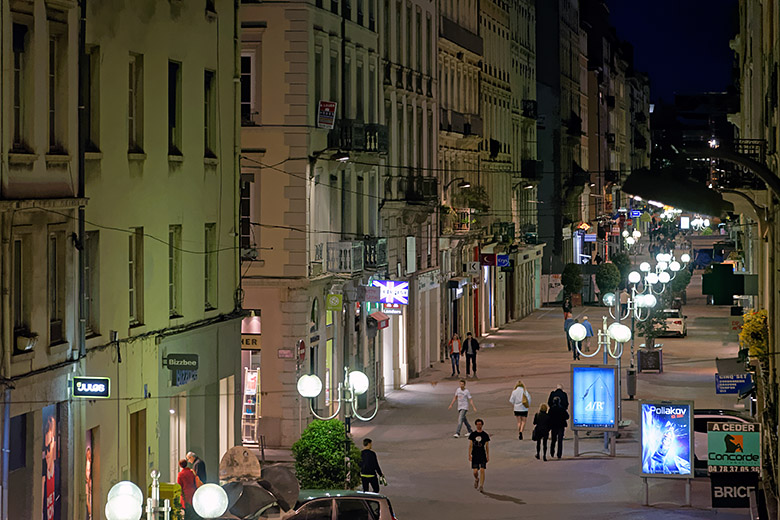 The 'Rue Victor Hugo' seen from our hotel room balcony