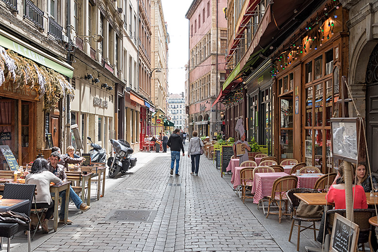 The 'Rue Mercière' and its many restaurants
