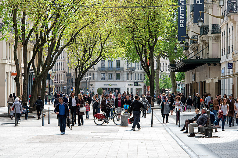 Enjoying a stroll on the 'Rue de la République'