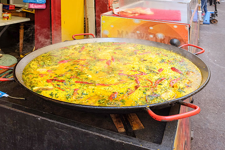 Colorful paella