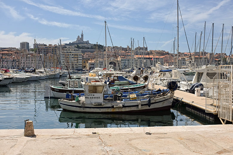 Looking towards the 'Basilique Notre-Dame de la Garde'