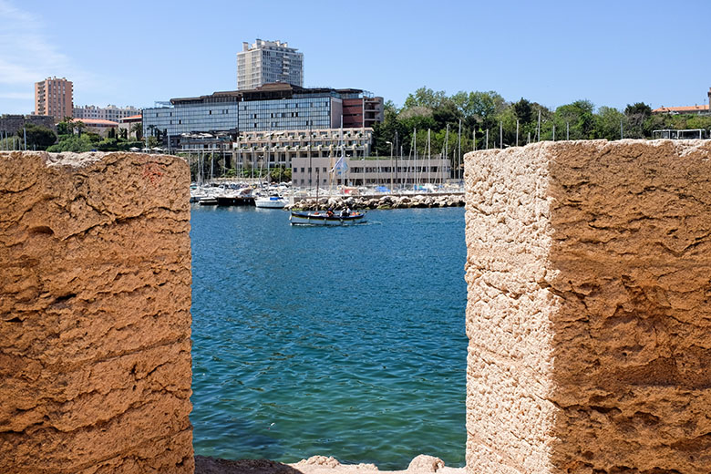 Looking across the harbor to the Sofitel hotel