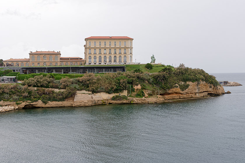 Looking across the harbor entrance to the 'Palais du Pharo'