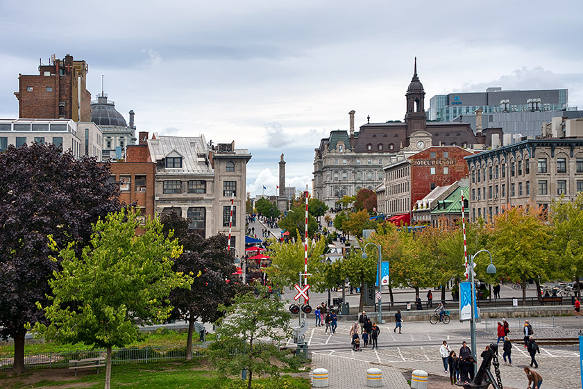Looking from the port to the 'Place Jacques Cartier'