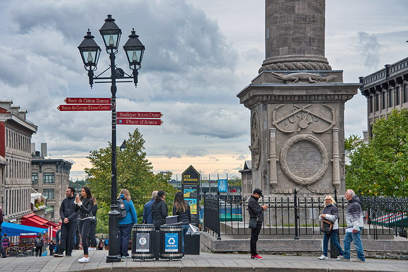 On the upper part of the 'Place Jacques Cartier'