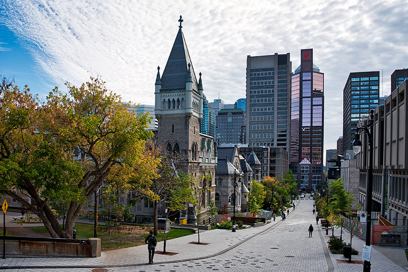 Looking down McTavish Street