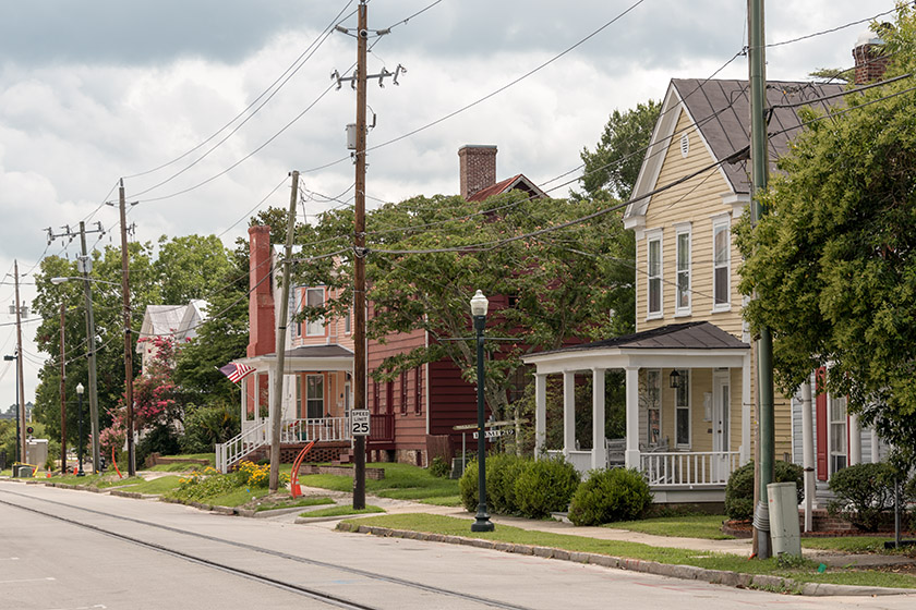 Looking down Hancock Street