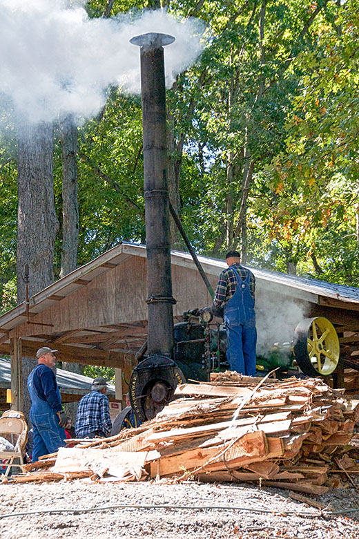 Full power is needed to saw logs