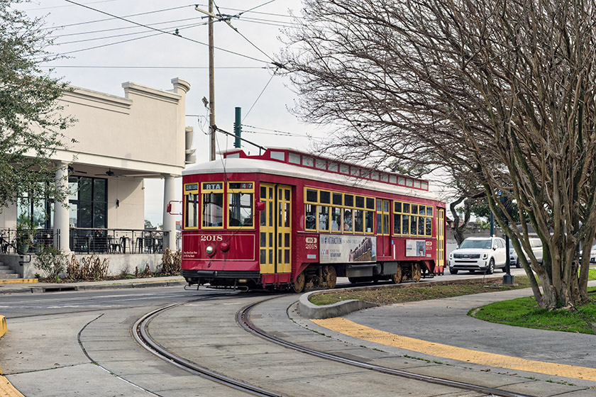 Our Canal-Street-Line streetcar is arriving for the trip back to our hotel