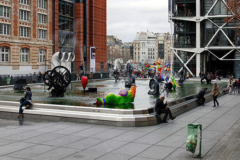 The Stravinsky fountain next to the Pompidou Center...