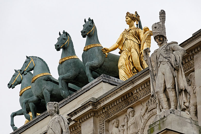 The quadriga, a copy of the Horses of Saint Mark