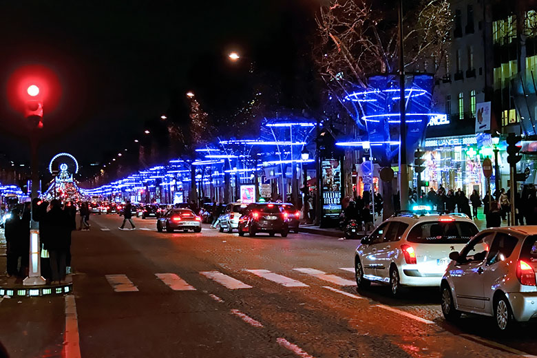 Looking down the 'Champs Elysées'