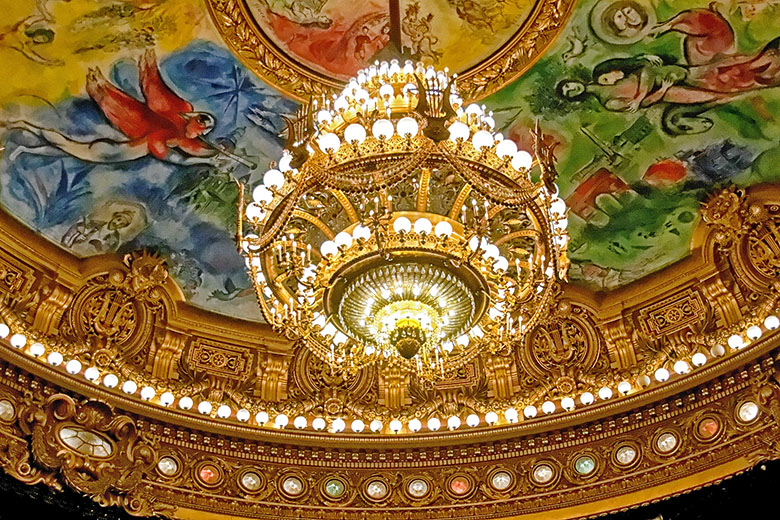 The Chagall ceiling and the 8-ton (!) chandelier