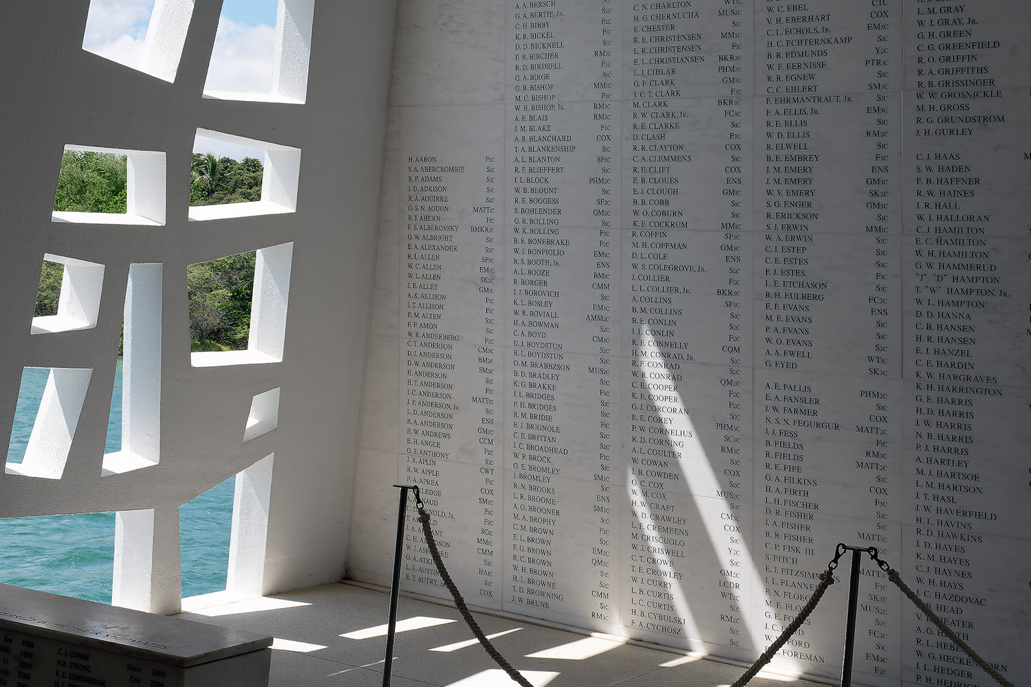 The chapel-like shrine at the far end of the Memorial