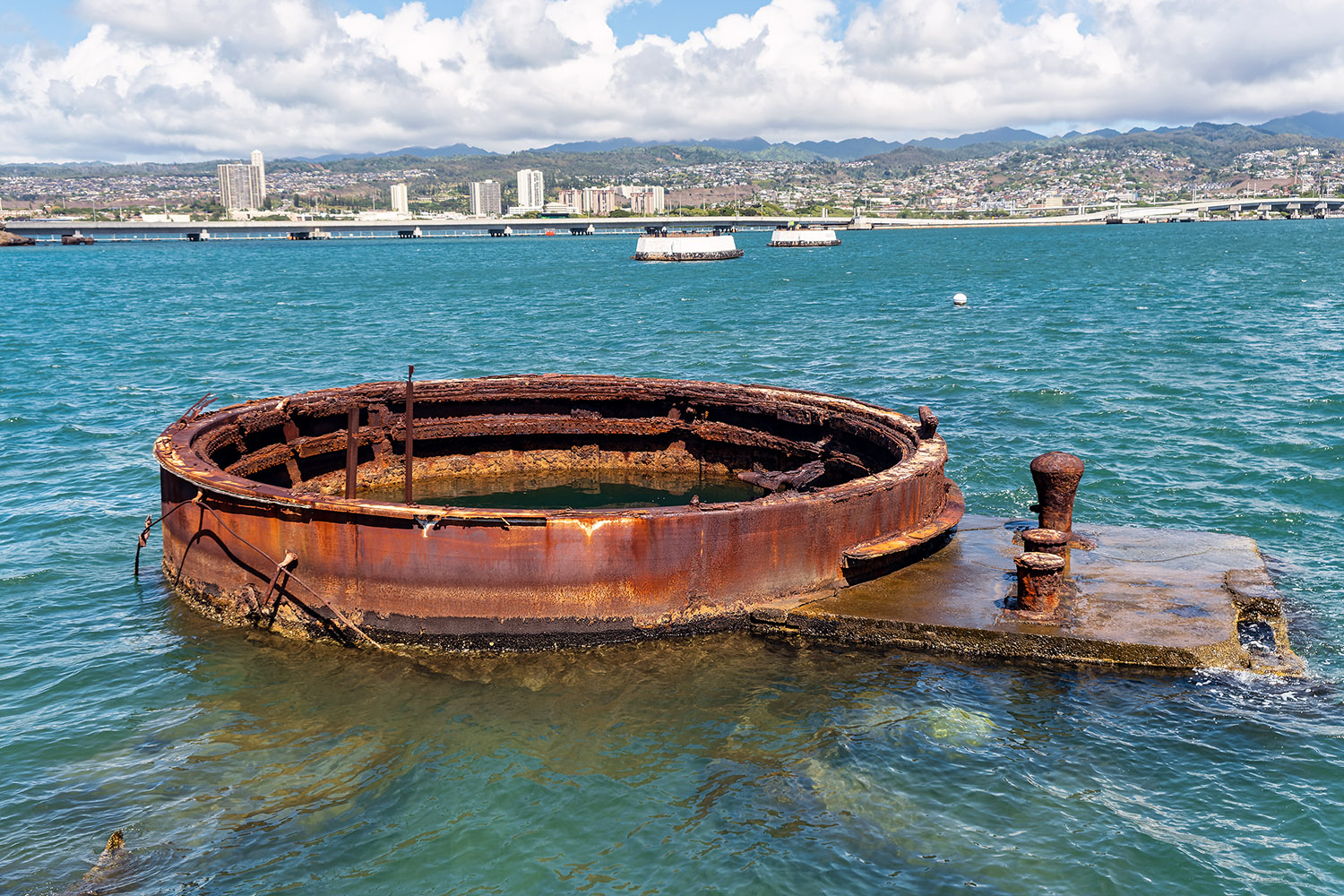 A gun turret of the U.S.S. Arizona