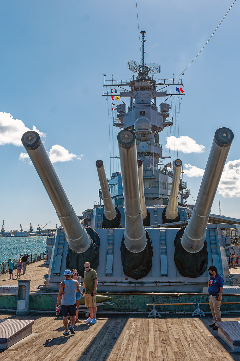 The main guns of the U.S.S. Missouri