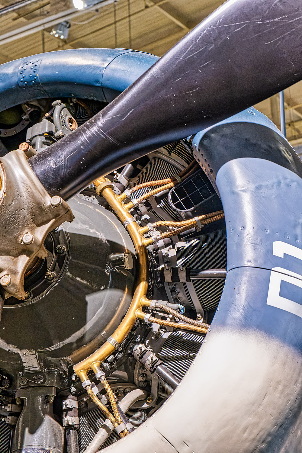 A look at the engine of the Douglas SBD Dauntless