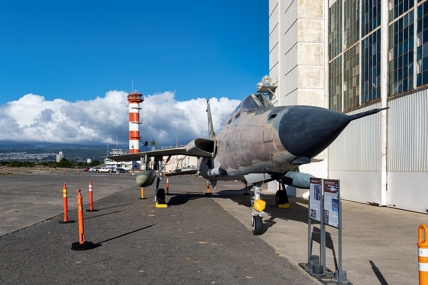 There are also more modern aircraft, such as this supersonic fighter-bomber Republic F-105 Thunderchief