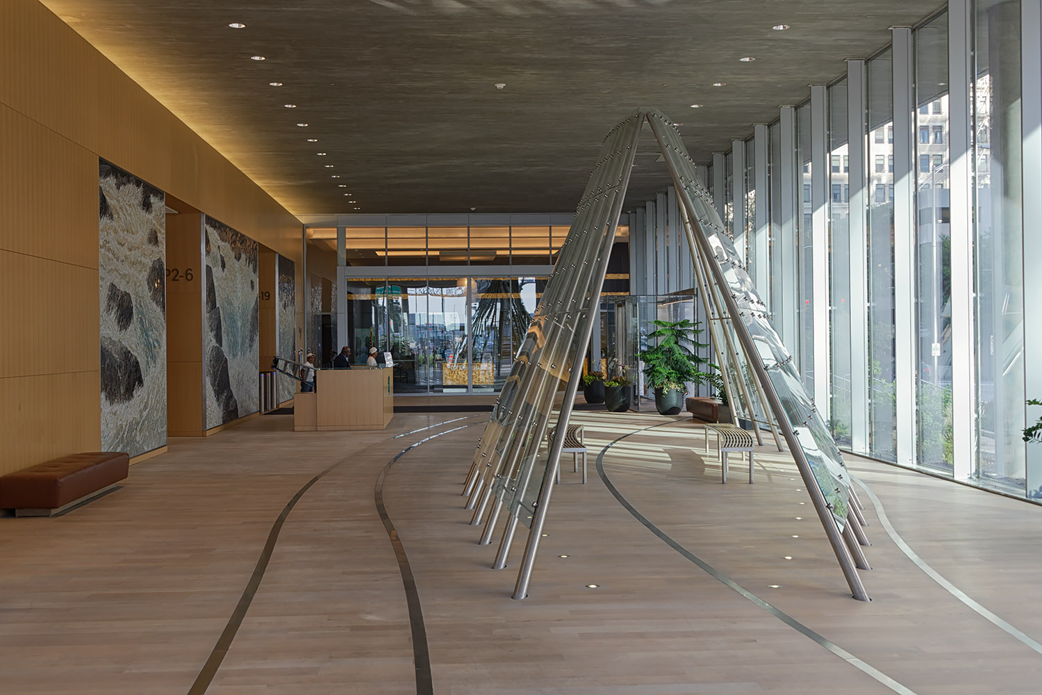 The lobby of the brand new building in which our parking garage was located