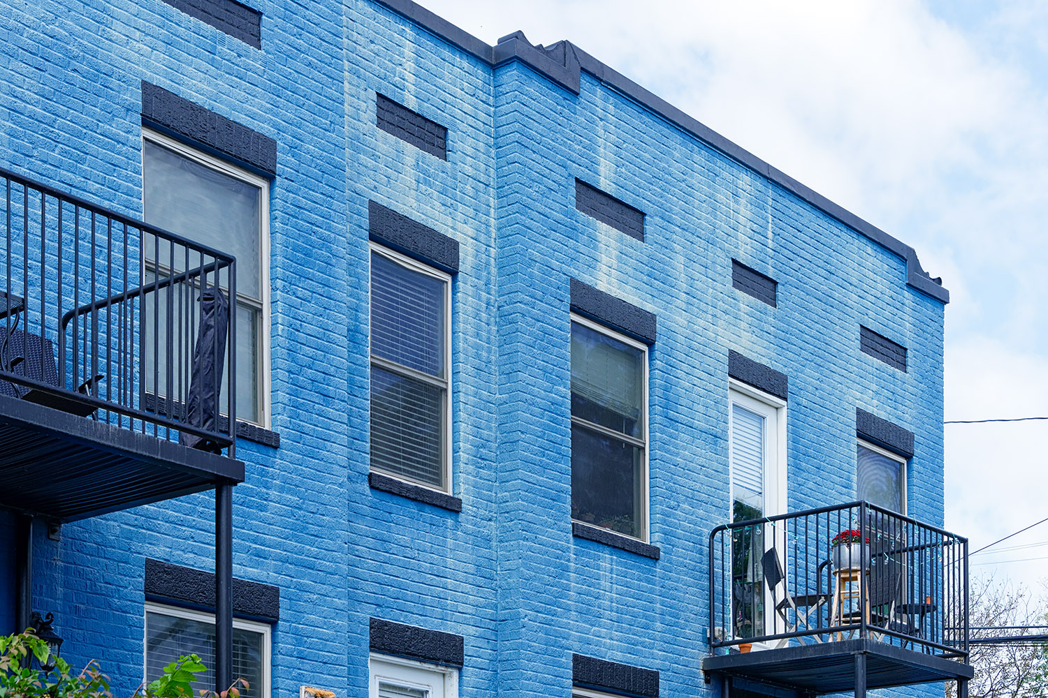 Blue building on South Dooley Avenue