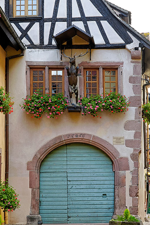 What's with the stag above the gate?