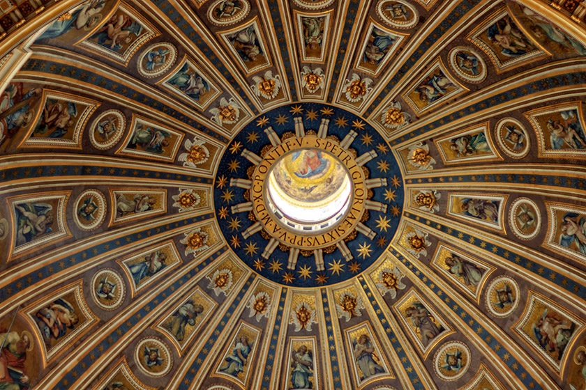 The inside of the dome