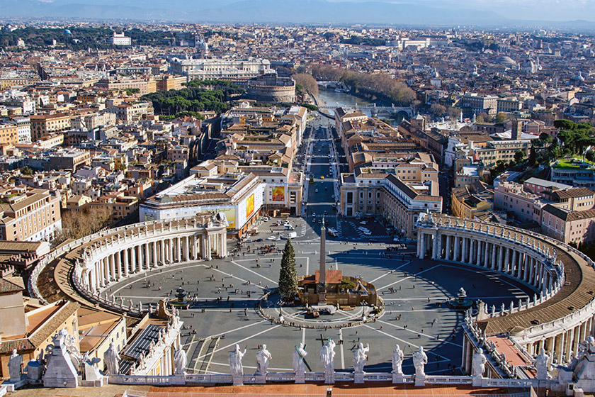 Overlooking the piazza San Pietro