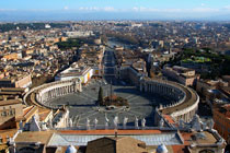 Overlooking the piazza San Pietro