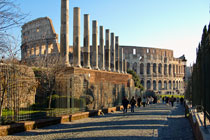 Walking towards the Colosseum