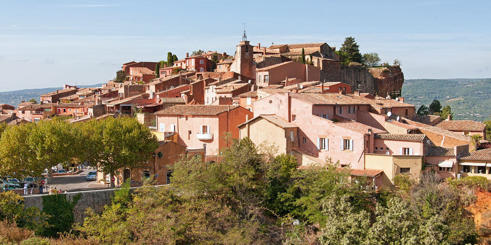 The village seen from the Ochre Trail parking lot