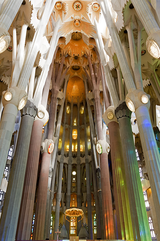 Looking southeast along the nave