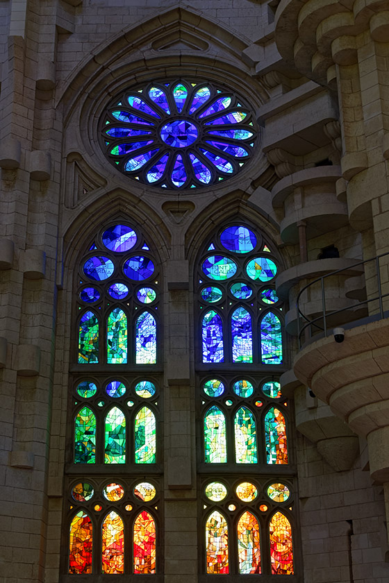 Stained glass window by the entrance