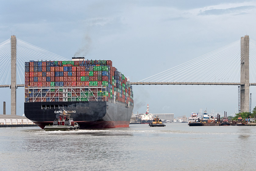 ..and to the docks beyond the Talmage Memorial Bridge.