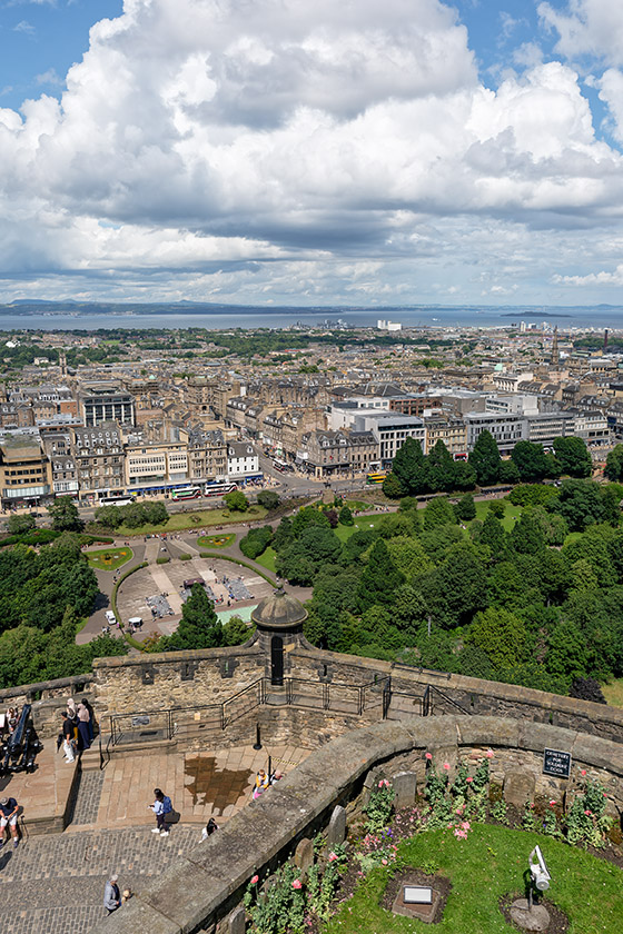 Looking down to Princes Street Gardens