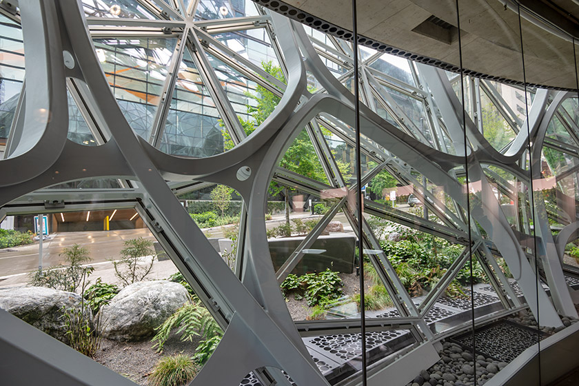 Inside one of the spheres