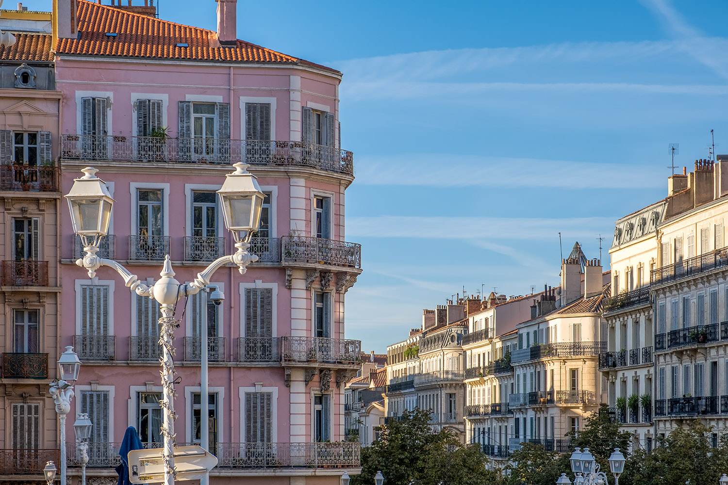 Looking from the train station down the 'Avenue Vauban'