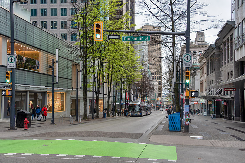 Looking down Granville Street