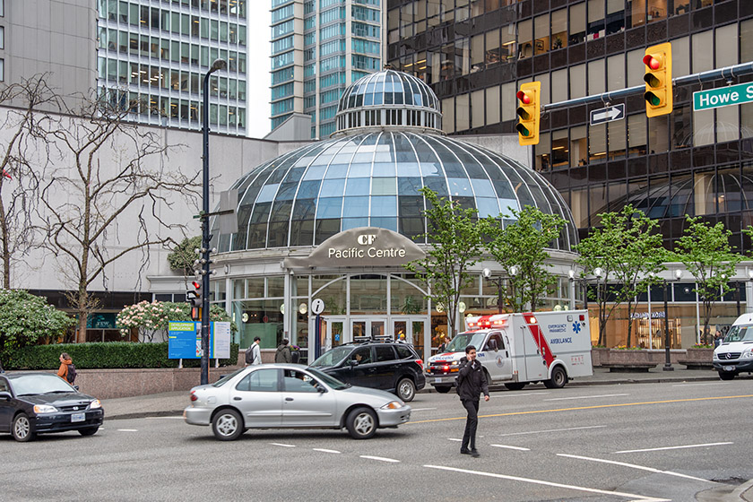 Entrance to the Pacific Center Shopping Mall