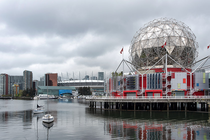 Science World and BC Place stadium in the background