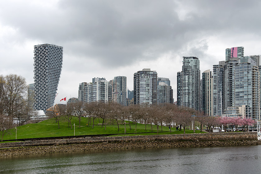 Looking from Island Park Walk to Ron Basford Park