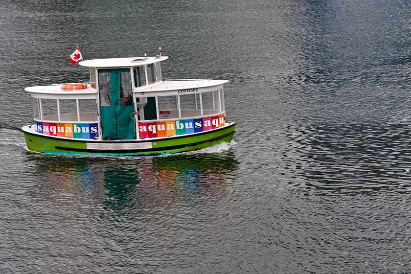 Having walked to Granville Island, we took an Aquabus to get back