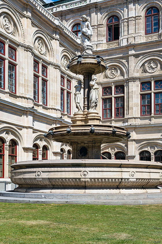 One of two matching opera fountains