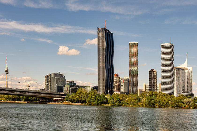 We end our mini-cruise with a view of Donau City