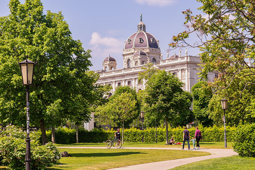 Catching a glimpse of the Natural History Museum from the Burggarten